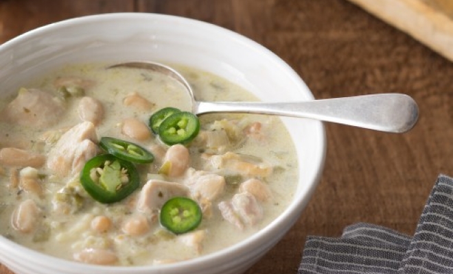 
Slow Cooker Salsa Verde Chicken Chili
