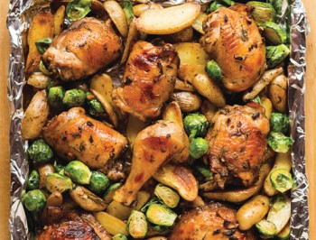 Sheet Pan Rosemary Chicken, Potatoes &amp; Brussels Sprouts