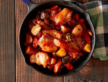 One-Skillet Roasted BBQ Chicken and Vegetables