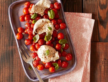 Roasted Tomatoes and Burrata Caprese Salad