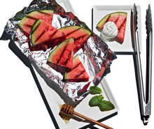 Grilled Watermelon with Whipped Minted Goat Cheese