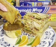 Cuban Sandwich Inspired Sheet Pan Quesadilla