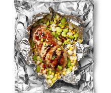 Barbecue Pork Chop with Succotash Foil Packets
