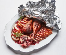 Brown Sugar-Glazed Turkey with Pomegranate Seeds