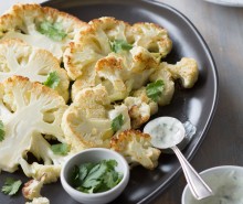 Roasted Cauliflower with Cilantro Cream