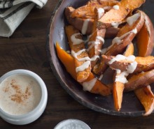 Sweet Potato Wedges with Marshmallow Sauce