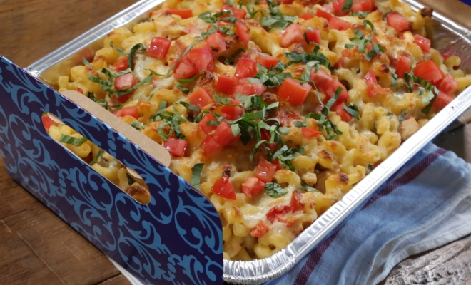 
Tomato Basil Macaroni and Cheese
