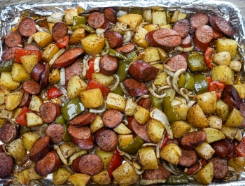 Roasted Sausage, Potatoes and Peppers