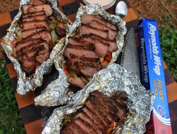 New York Strip Steak with Veggie Packets