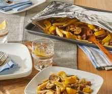 Lemony Pasta with Eggplant, Mushroom &amp; Squash