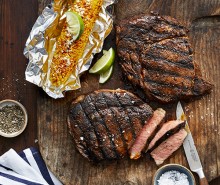 Grilled Spice-Rubbed Steak with Mexican Corn